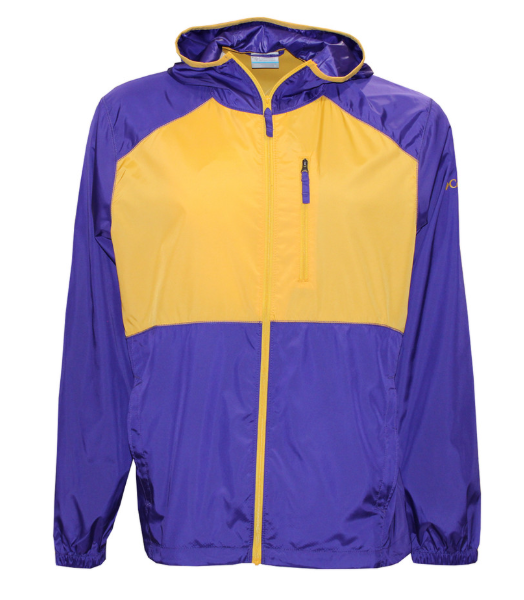 corta vento masculino roxo com amarelo Columbia