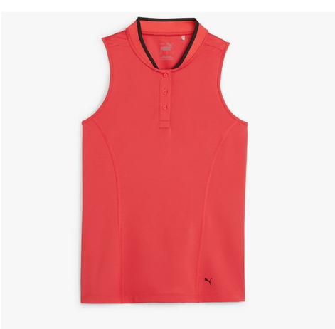 Puma Women's Range Pique Sleeveless Golf Polo - vermelha
