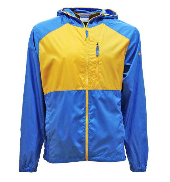 corta vento masculino azul com amarelo  Columbia