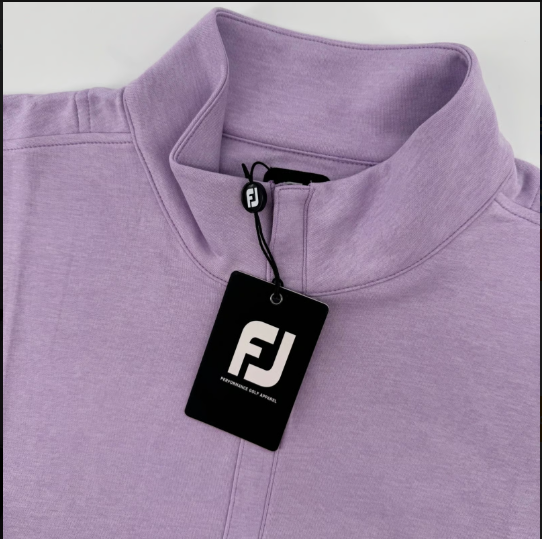 Colete de golfe sem mangas FootJoy Heather Yoke com zíper até a metade, lavanda, masculino