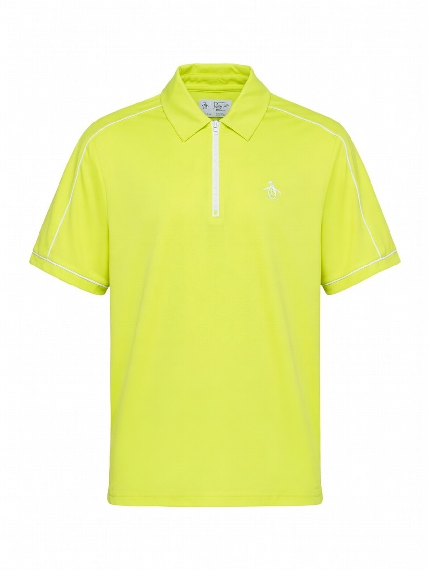 Polo Penguin Verde limão 1/4 zipper