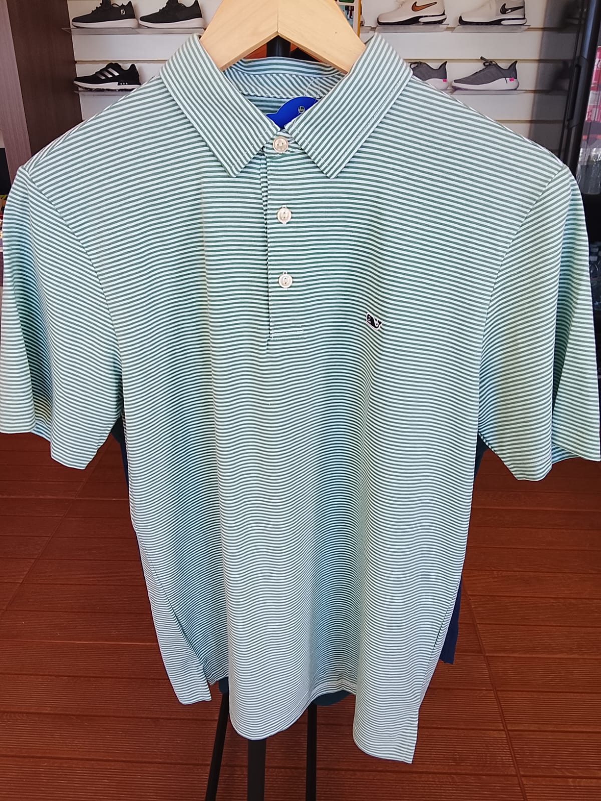 camisa polo masculina Vineyard Vine  com listras verde S